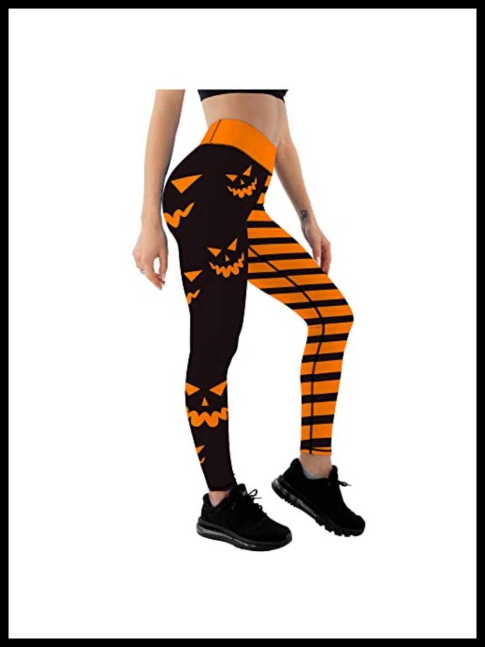 Women High Waist Slim Halloween Print Yoga Leggings Polyester